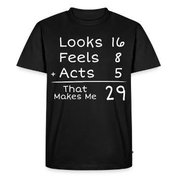 29 ans Anniversaire Humoristique | 29e Anniversair - T-shirt Premium bio Homme - noir - Devant - Nico (187cm)