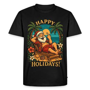 Drôle de t-shirt de Noël tropical du Père Noël - T-shirt Premium bio Homme - noir - Devant - Nico (187cm)