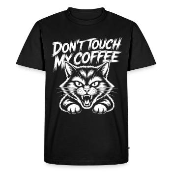 Don't Touch My Coffee – Hissing Cat - Men's Premium Organic T-Shirt - black - Front - Nico (187cm)