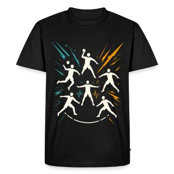 Handball Team Tactics, Circle Runner Defence, Coach - Men's Premium Organic T-Shirt - black - Front - Nico (187cm)