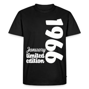 Anniversaire Janvier 1966 Limited Edition Cadeau - T-shirt Premium bio Homme - noir - Devant - Nico (187cm)