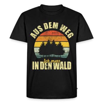 Chasse en forêt Chasseur forestier Chasse en plein air Nature - T-shirt Premium bio Homme - noir - Devant - Nico (187cm)