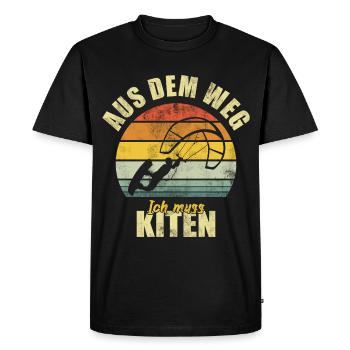 Kiting Kiter Surfing Surfer Retro - Men's Premium Organic T-Shirt - black - Front - Nico (187cm)