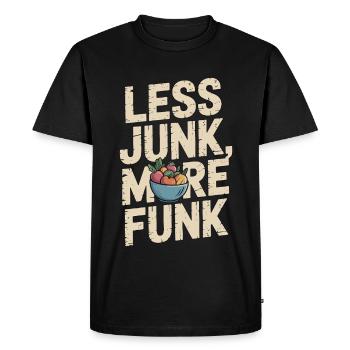 Nutritionniste Moins de malbouffe Plus de funk Coach nutritionnel - T-shirt Premium bio Homme - noir - Devant - Nico (187cm)