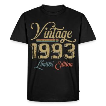 Vintage 1993 Édition limitée Naissance Millésime 1993 - T-shirt Premium bio Homme - noir - Devant - Nico (187cm)