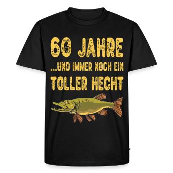 60 ans de cadeau pour pêcheur au grand brochet - T-shirt Premium bio Homme - noir - Devant - Nico (187cm)