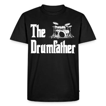 The Drummacher Drum Silhouette - Men's Premium Organic T-Shirt - black - Front - Nico (187cm)