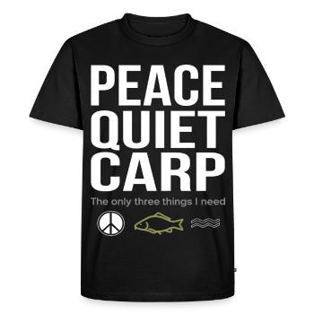 Peace, Tranquility, Carp, Fishing, Fun - Men's Premium Organic T-Shirt - black - Front - Nico (187cm)