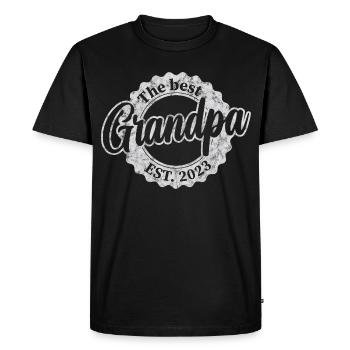 Le meilleur grand-père depuis 2023 - T-shirt Premium bio Homme - noir - Devant - Nico (187cm)