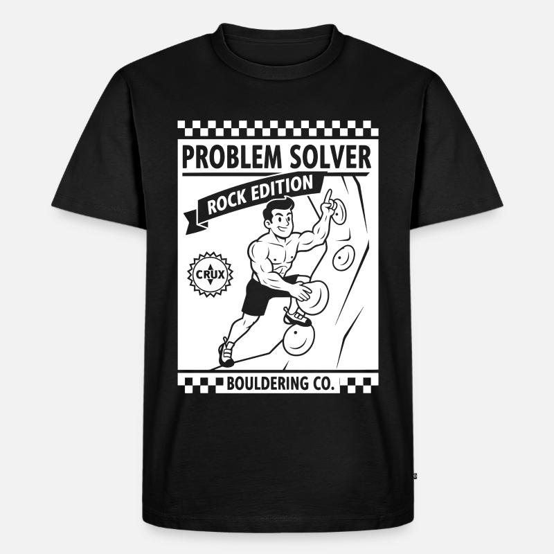 Problem Solver Rock Edition Kletterwand-Spaß - Männer Premium Bio T-Shirt - Schwarz