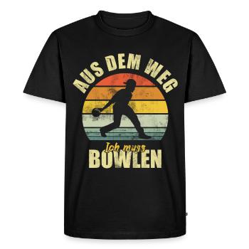 Bowling Bowling Drôle de dicon - T-shirt Premium bio Homme - noir - Devant - Nico (187cm)