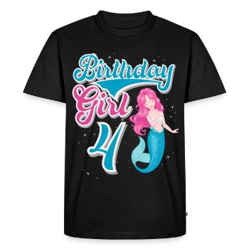 Sirène du 4e anniversaire - T-shirt Premium bio Homme - noir - Devant - Nico (187cm)
