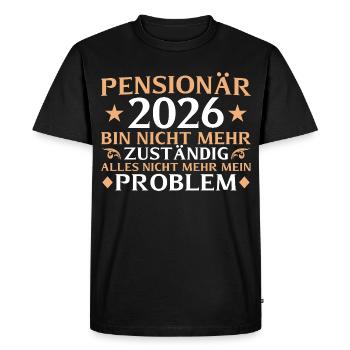 Adieu de la pension 2026 Pension non responsable - T-shirt Premium bio Homme - noir - Devant - Nico (187cm)