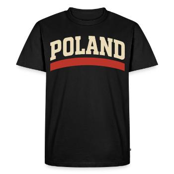 Poland Retro Typography - Men's Premium Organic T-Shirt - black - Front - Nico (187cm)