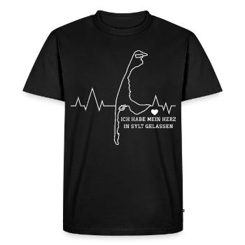 NORTH SEA I LEFT MY HEART IN SYLT - Men's Premium Organic T-Shirt - black - Front - Nico (187cm)