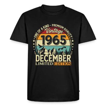 60e anniversaire Millésime décembre 1965 - T-shirt Premium bio Homme - noir - Devant - Nico (187cm)