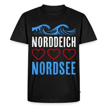 Mer de Wadden DIGUE NORD MER DU NORD Vacances drôles - T-shirt Premium bio Homme - noir - Devant - Nico (187cm)