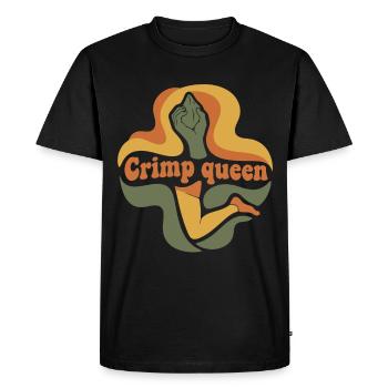 Crimp Queen Climbing Bouldering Rock Climber - Men's Premium Organic T-Shirt - black - Front - Nico (187cm)