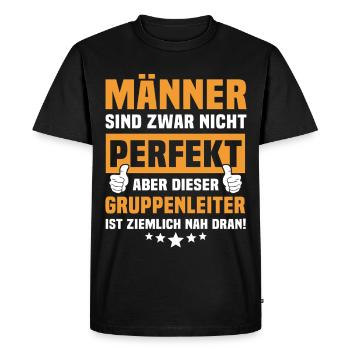 Funny Group Leader Sayings - Men's Premium Organic T-Shirt - black - Front - Nico (187cm)