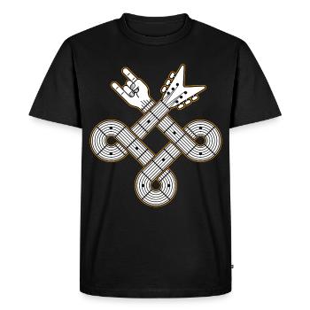 Nœud celtique de guitare entrelacée - T-shirt Premium bio Homme - noir - Devant - Nico (187cm)
