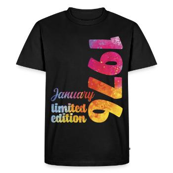 Cadeau D'anniversaire Janvier 1976 Anniversaire  - T-shirt Premium bio Homme - noir - Devant - Nico (187cm)