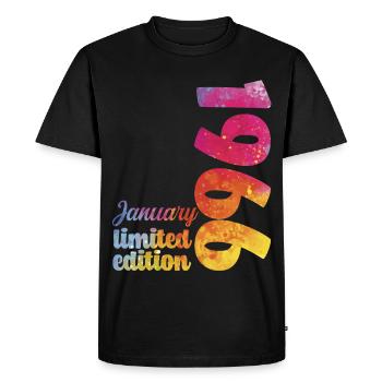 Cadeau D'anniversaire Janvier 1966 Anniversaire - T-shirt Premium bio Homme - noir - Devant - Nico (187cm)