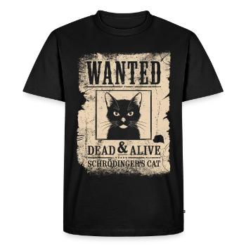 Wanted Dead & Alive Schrödinger's Cat - Men's Premium Organic T-Shirt - black - Front - Nico (187cm)