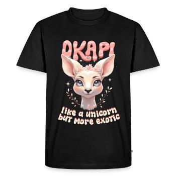 L’okapi comme une licorne mais plus exotique - T-shirt Premium bio Homme - noir - Devant - Nico (187cm)