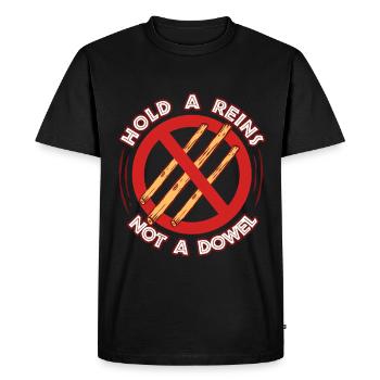 Anti-cavalerie de loisirs : tenir les rênes, pas la cheville - T-shirt Premium bio Homme - noir - Devant - Nico (187cm)