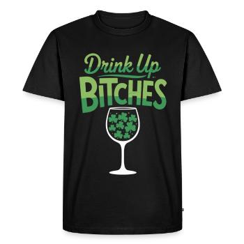 Chemise Drink Up Bitches - Motif de la Saint-Patrick - T-shirt Premium bio Homme - noir - Devant - Nico (187cm)