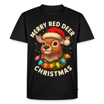Deer Christmas Hunter Gift Deer - Men's Premium Organic T-Shirt - black - Front - Nico (187cm)