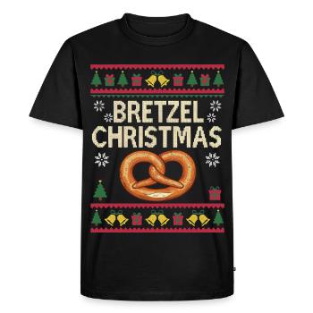 Cadeau drôle de boulanger de Noël Bretzel - T-shirt Premium bio Homme - noir - Devant - Nico (187cm)