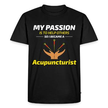 Licensed TCM Practitioner Expert Dedicated  - Men's Premium Organic T-Shirt - black - Front - Nico (187cm)