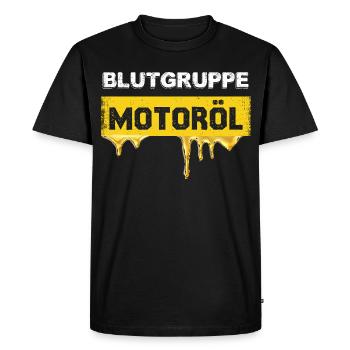 Groupe sanguin Graphique huile moteur - T-shirt Premium bio Homme - noir - Devant - Nico (187cm)