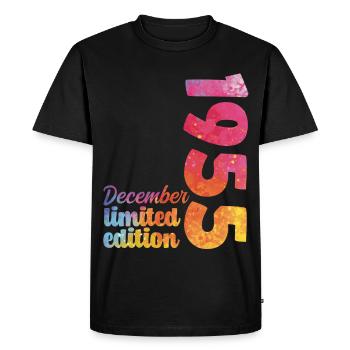 December 1955 Birthday Gift - Men's Premium Organic T-Shirt - black - Front - Nico (187cm)
