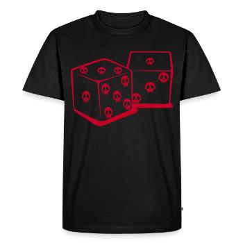Playing with dice (red) - Men's Premium Organic T-Shirt - black - Front - Nico (187cm)