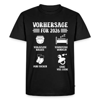 Prédiction de grossesse 2026 drôle - T-shirt Premium bio Homme - noir - Devant - Nico (187cm)