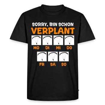 Paragliding Flight SORRY I'M ALREADY SCHEDULED Funny - Men's Premium Organic T-Shirt - black - Front - Nico (187cm)