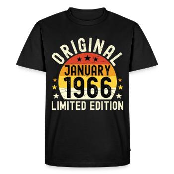 Anniversaire Janvier 1966 Limited Edition Original - T-shirt Premium bio Homme - noir - Devant - Nico (187cm)
