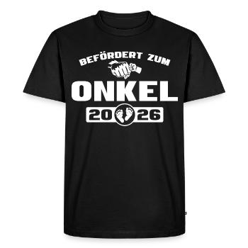 Baby Shower Promoted to Uncle 2026 - Men's Premium Organic T-Shirt - black - Front - Nico (187cm)
