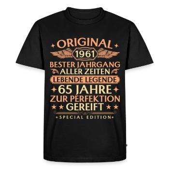 Anniversaire original de 1961 Vintage 65 ans - T-shirt Premium bio Homme - noir - Devant - Nico (187cm)