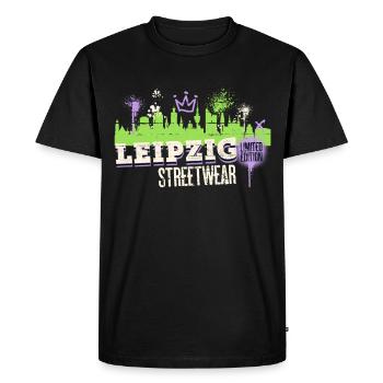Leipzig Skyline City, Allemagne, Art du graffiti - T-shirt Premium bio Homme - noir - Devant - Nico (187cm)