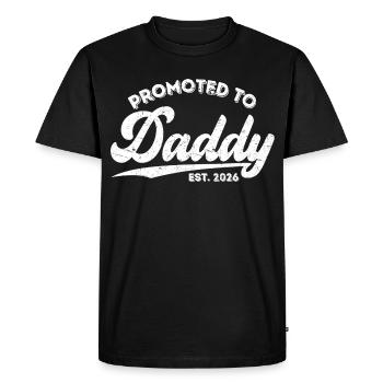 Promoted to Daddy 2026 Baby Announcement New Daddy - Men's Premium Organic T-Shirt - black - Front - Nico (187cm)