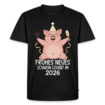 Joyeuse nouvelle Journée 2026 - T-shirt Premium bio Homme - noir - Devant - Nico (187cm)