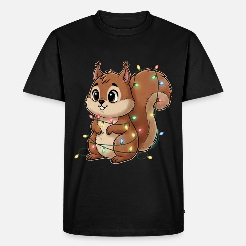 Lichterbehängtes Eichhörnchen - Männer Premium Bio T-Shirt - Schwarz
