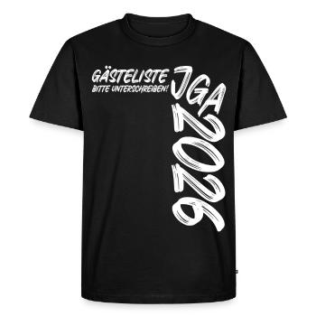 Bachelor Party 2026 - Guest List - Please sign! - Men's Premium Organic T-Shirt - black - Front - Nico (187cm)