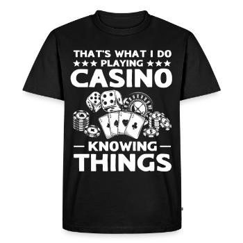 Casino Gambler - Men's Premium Organic T-Shirt - black - Front - Nico (187cm)