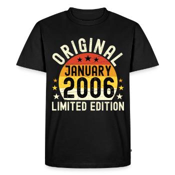 Anniversaire Janvier 2006 Limited Edition Original - T-shirt Premium bio Homme - noir - Devant - Nico (187cm)