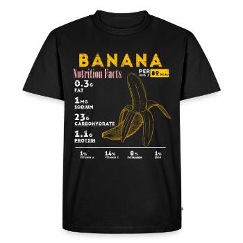 Banana Lover, Banana nutrition facts, Vegetarian - Men's Premium Organic T-Shirt - black - Front - Nico (187cm)
