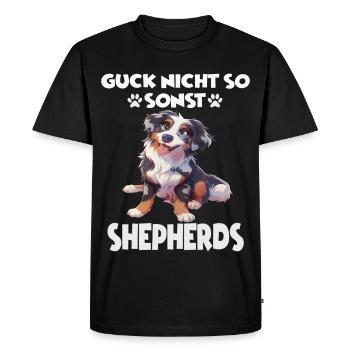Berger australien propriétaire de chien en promenade australienne - T-shirt Premium bio Homme - noir - Devant - Nico (187cm)